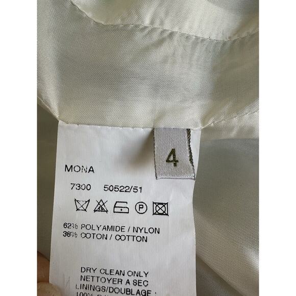 Bernard Zins Paris Tweed Blazer Women’s 4 Green Yellow Jacket Cropped - Picture 7 of 7